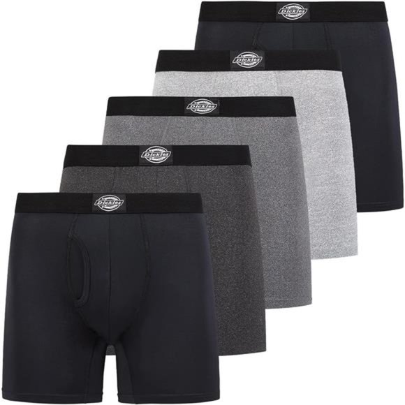 5 Pack Mens Boxer Briefs With Pouch 2 black, 3 grey